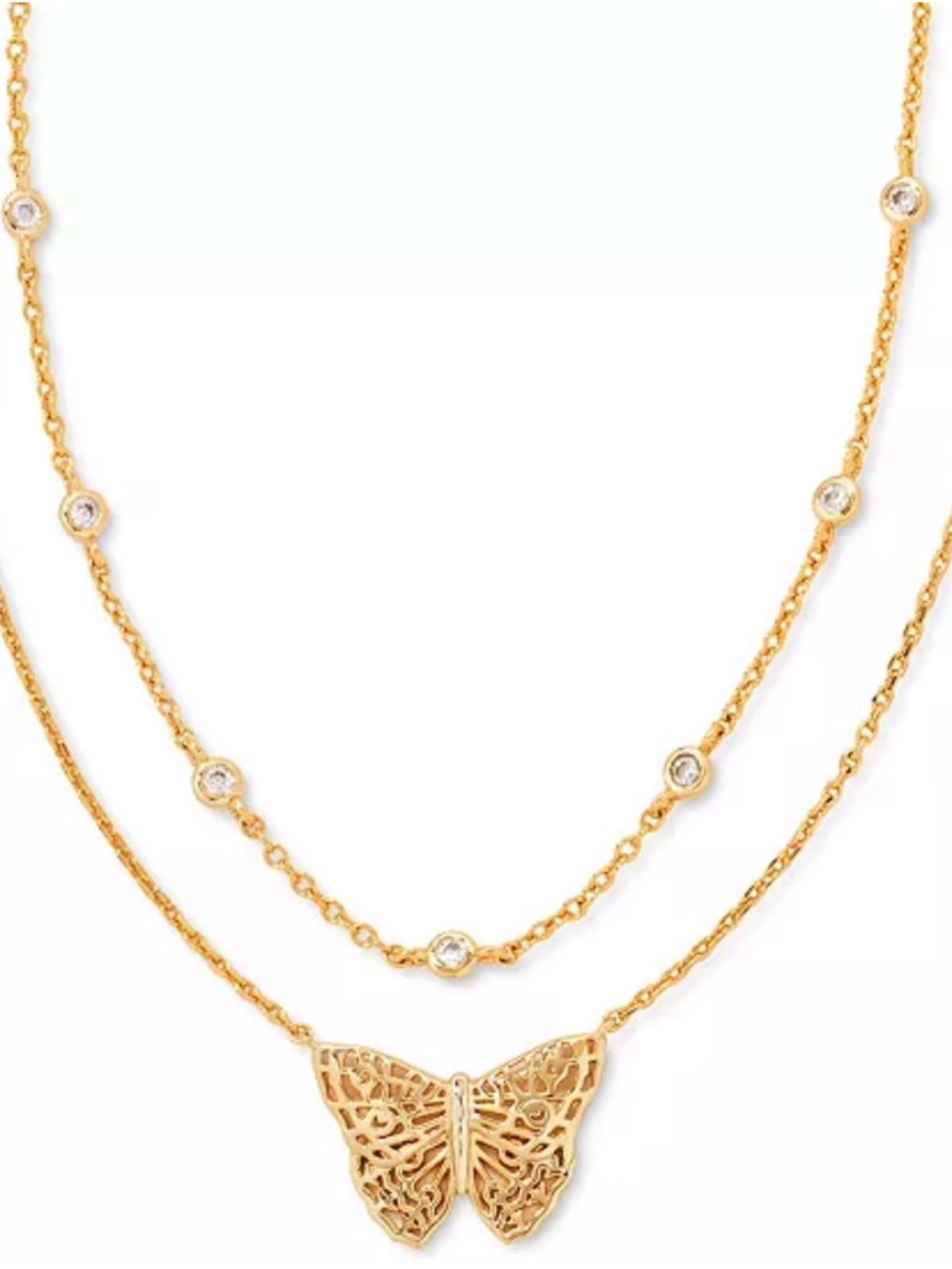 Kendra Scott Gold Butterfly Layered Necklace